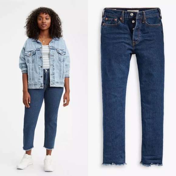 LEVI'S Wedgie Straight Fit Jeans High Rise Below The Belt Wash Plus Size 32 - Picture 1 of 14
